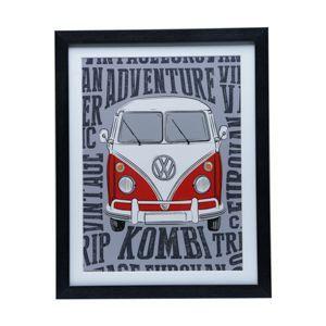 Quadro poster vidro/madeira passepartout vw kombi adventure fd cinza 31x39x2.3cm - Urban Menor preço em Quadro poster vidro/madeira passepartout vw kombi adventure fd cinza 31x39x2.3cm - Urban