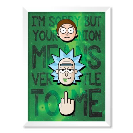 QUADRO RICK AND MORTY - TAMANHO A4 - Moldura Branca Com Acrílico - Pôster no quadro é boa?