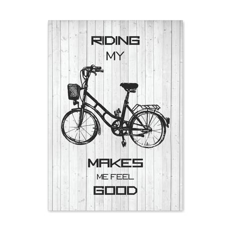 QUADRO RIDING MY BIKE MAKES ME FEEL GOOD - TAMANHO A3 - Placa Decorativa - MDF - Pôster no quadro é boa?