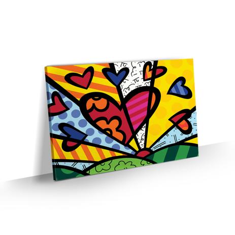 Quadro Romero Britto Grande Releitura A New Day Sala 90x60 - Bimper Menor preço em Quadro Romero Britto Grande Releitura A New Day Sala 90x60 - Bimper