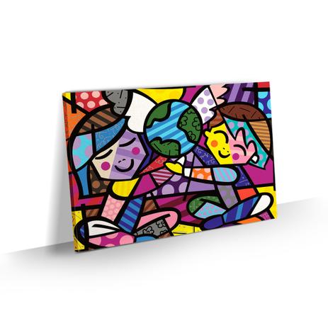 Quadro Romero Britto Releitura Children of the World 60x40 - Bimper Menor preço em Quadro Romero Britto Releitura Children of the World 60x40 - Bimper