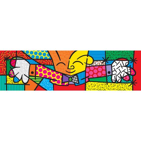 Quadro Romero Britto Releitura O Abraço Tela Tecido 100x25 - Bimper Menor preço em Quadro Romero Britto Releitura O Abraço Tela Tecido 100x25 - Bimper