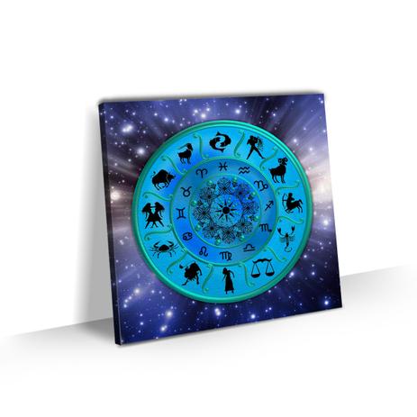 Quadro Signos Mandala Zodíaco Azul Esoterismo Tela 70x70 - Bimper Menor preço em Quadro Signos Mandala Zodíaco Azul Esoterismo Tela 70x70 - Bimper