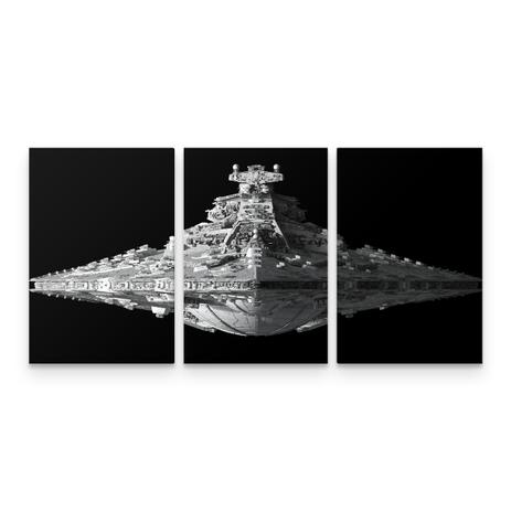 Quadro Star Wars Nave Destroyer Geek Sala Quarto 3 Telas - Bimper Menor preço em Quadro Star Wars Nave Destroyer Geek Sala Quarto 3 Telas - Bimper