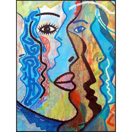 Quadro Tela Decorativa Arte de Rua Grafite Colorido com Moldura Preta 90x120cm - Decore pronto Menor preço em Quadro Tela Decorativa Arte de Rua Grafite Colorido com Moldura Preta 90x120cm - Decore pronto