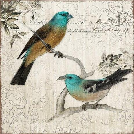 Quadro Tela Decorativa Casal de Pássaros 50x50cm - Decore pronto Menor preço em Quadro Tela Decorativa Casal de Pássaros 50x50cm - Decore pronto
