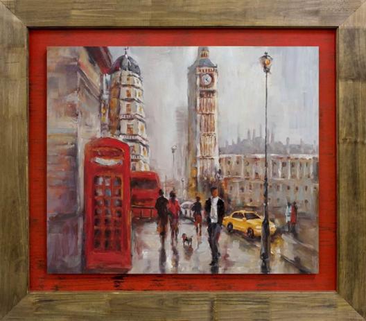Quadro Tela Decorativa com Moldura Pintura Londres Big Ben 160x140cm - Decore pronto Menor preço em Quadro Tela Decorativa com Moldura Pintura Londres Big Ben 160x140cm - Decore pronto