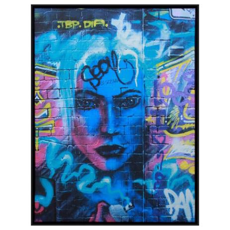Quadro Tela Decorativa com Moldura Rosto Grafite Arte de Rua 70x100cm - Decore pronto Menor preço em Quadro Tela Decorativa com Moldura Rosto Grafite Arte de Rua 70x100cm - Decore pronto
