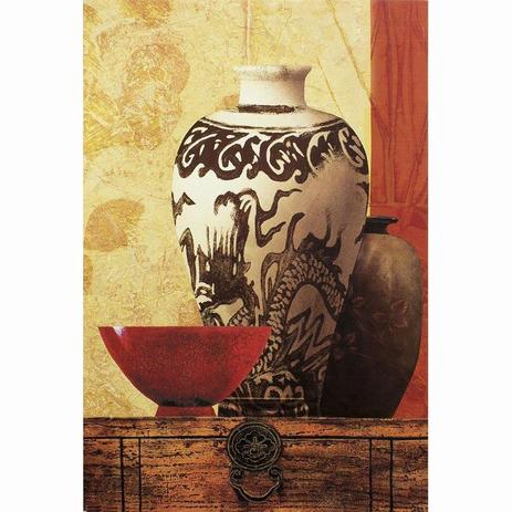 Quadro Tela Decorativa Vasos Branco e Marrom Tigela Vermelha 60x90cm - Decore pronto Menor preço em Quadro Tela Decorativa Vasos Branco e Marrom Tigela Vermelha 60x90cm - Decore pronto