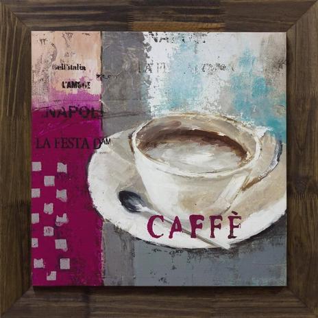Quadro Tela Decorativa Xícara de Café com Moldura Rústica 75x75cm - Decore pronto Menor preço em Quadro Tela Decorativa Xícara de Café com Moldura Rústica 75x75cm - Decore pronto