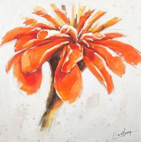 Quadro Tela Impressa Flor Laranja 100x100cm - Decore pronto Menor preço em Quadro Tela Impressa Flor Laranja 100x100cm - Decore pronto
