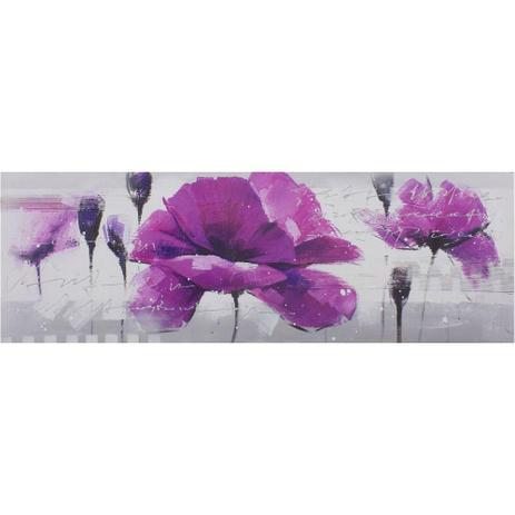 Quadro Tela Impressa Flor Papoula Roxa 150x50cm - Decore pronto Menor preço em Quadro Tela Impressa Flor Papoula Roxa 150x50cm - Decore pronto