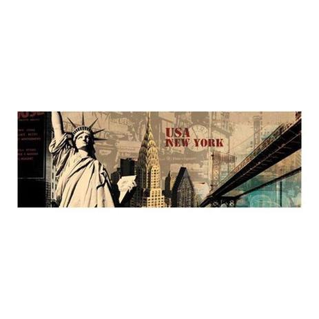 Quadro Tela Impressa Pontos Turísticos de Nova York 120x40cm - Decore pronto Menor preço em Quadro Tela Impressa Pontos Turísticos de Nova York 120x40cm - Decore pronto