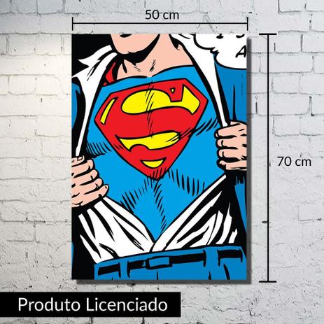 Quadro Tela Superman Grande 50x70 - Metropole Menor preço em Quadro Tela Superman Grande 50x70 - Metropole