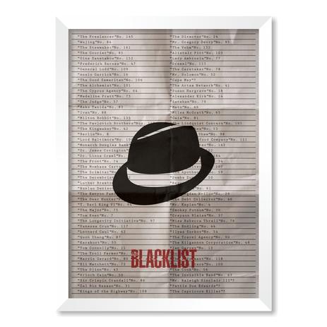 QUADRO THE BLACKLIST - TAMANHO A4 - Moldura Branca Sem Acrílico - Pôster no quadro é boa?