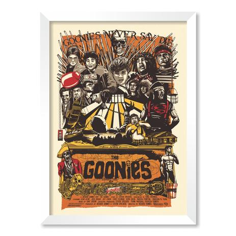QUADRO THE GOONIES - TAMANHO A3 - Moldura Branca Sem Acrílico - Pôster no quadro Menor preço em QUADRO THE GOONIES - TAMANHO A3 - Moldura Branca Sem Acrílico - Pôster no quadro