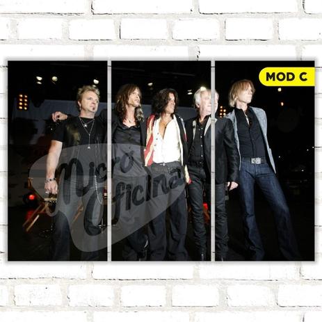 Quadro Triplo Decorativo - Aerosmith - Modelo C - Micro oficina Menor preço em Quadro Triplo Decorativo - Aerosmith - Modelo C - Micro oficina
