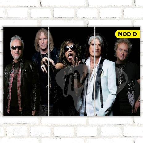 Quadro Triplo Decorativo - Aerosmith - Modelo D - Micro oficina Menor preço em Quadro Triplo Decorativo - Aerosmith - Modelo D - Micro oficina