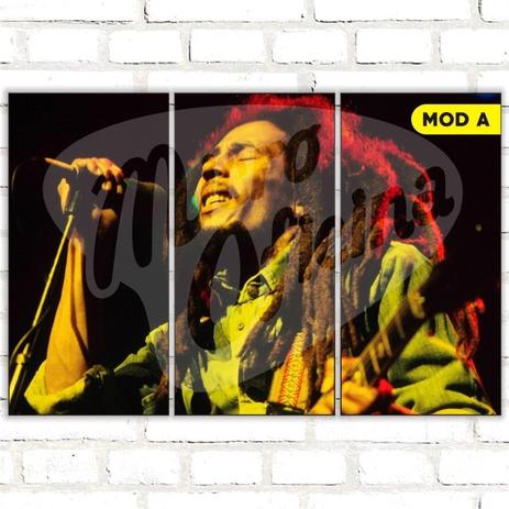Quadro Triplo Decorativo - Bob Marley - Modelo A - Micro oficina Menor preço em Quadro Triplo Decorativo - Bob Marley - Modelo A - Micro oficina