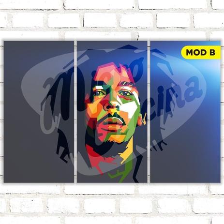 Quadro Triplo Decorativo - Bob Marley - Modelo B - Micro oficina Menor preço em Quadro Triplo Decorativo - Bob Marley - Modelo B - Micro oficina