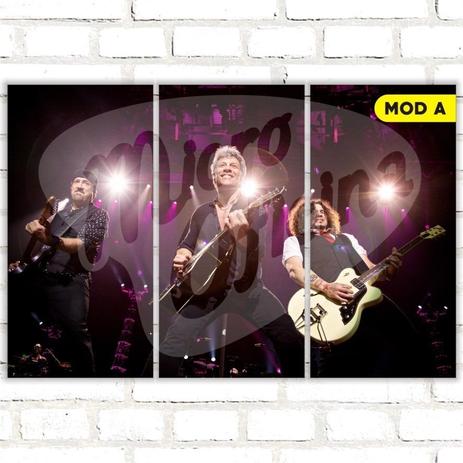 Quadro Triplo Decorativo - Bon Jovi - Modelo A - Micro oficina Menor preço em Quadro Triplo Decorativo - Bon Jovi - Modelo A - Micro oficina