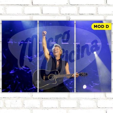 Quadro Triplo Decorativo - Bon Jovi - Modelo D - Micro oficina Menor preço em Quadro Triplo Decorativo - Bon Jovi - Modelo D - Micro oficina