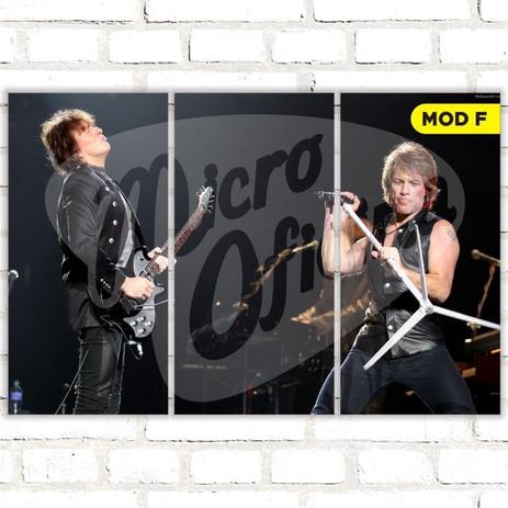 Quadro Triplo Decorativo - Bon Jovi - Modelo F - Micro oficina Menor preço em Quadro Triplo Decorativo - Bon Jovi - Modelo F - Micro oficina