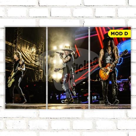 Quadro Triplo Decorativo - Guns N Roses - Modelo D - Micro oficina Menor preço em Quadro Triplo Decorativo - Guns N Roses - Modelo D - Micro oficina