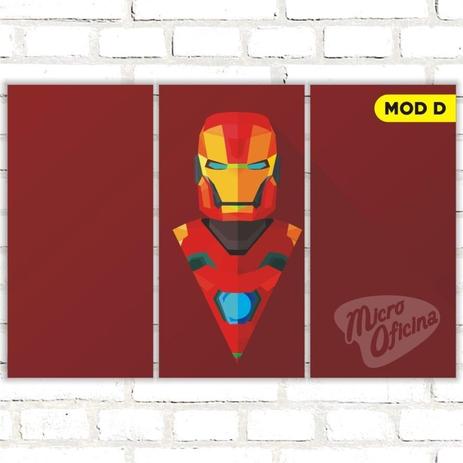 Quadro Triplo Decorativo - Homem de Ferro - Modelo D - Micro oficina Menor preço em Quadro Triplo Decorativo - Homem de Ferro - Modelo D - Micro oficina