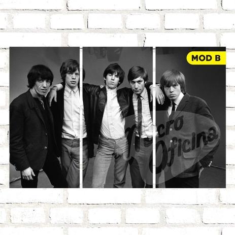 Quadro Triplo Decorativo - Rolling Stones - Modelo B - Micro oficina Menor preço em Quadro Triplo Decorativo - Rolling Stones - Modelo B - Micro oficina