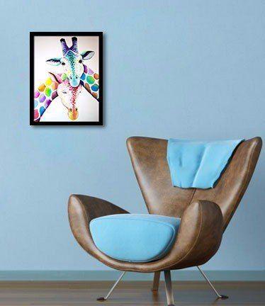 Quadro un Girafa Casal Colorida com Moldura - Stickerboom é ruim? Quadro un Girafa Casal Colorida com Moldura - Stickerboom é boa?