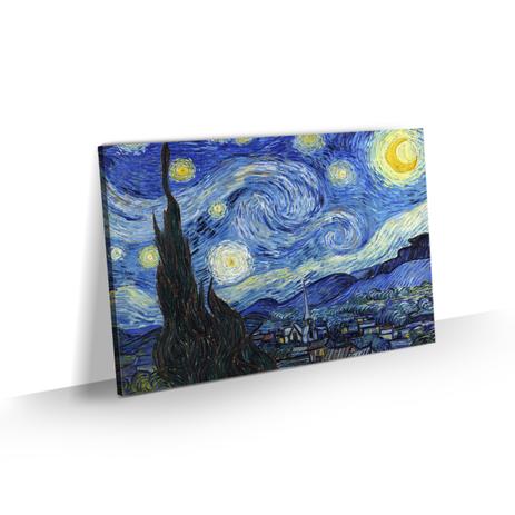 Quadro Van Gogh Noite Estrelada Tela Tecido Pequena 60x40 - Bimper Menor preço em Quadro Van Gogh Noite Estrelada Tela Tecido Pequena 60x40 - Bimper