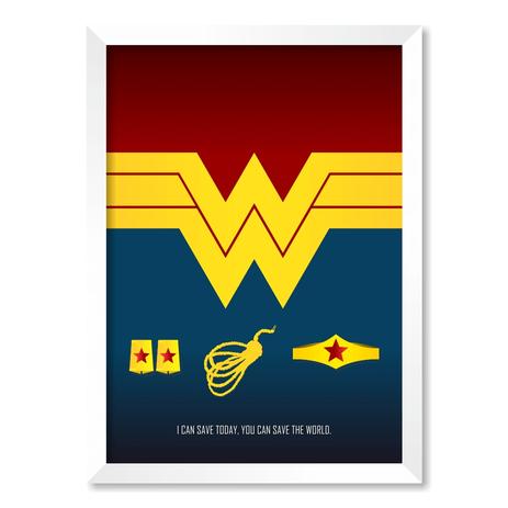 QUADRO WONDER WOMAN - TAMANHO A4 - Moldura Branca Com Acrílico - Pôster no quadro Menor preço em QUADRO WONDER WOMAN - TAMANHO A4 - Moldura Branca Com Acrílico - Pôster no quadro