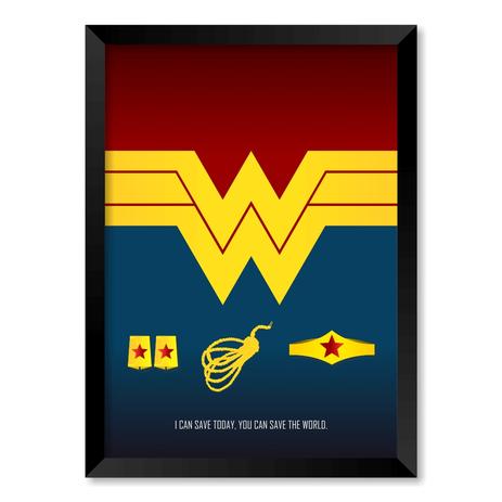 QUADRO WONDER WOMAN - TAMANHO A4 - Moldura Preta Com Acrílico - Pôster no quadro Menor preço em QUADRO WONDER WOMAN - TAMANHO A4 - Moldura Preta Com Acrílico - Pôster no quadro