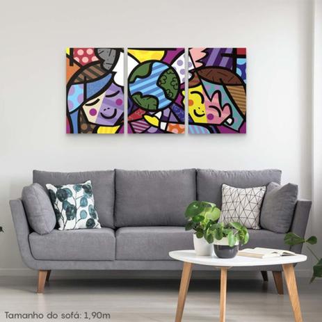 Quadros Decorativos 3 Peças Romero Brito Crianças - Neyrad Menor preço em Quadros Decorativos 3 Peças Romero Brito Crianças - Neyrad