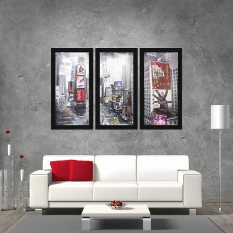 Quadros Decorativos Combo Kit com 3 Quadros Nova York Times Square 150x100cm - Decore pronto Menor preço em Quadros Decorativos Combo Kit com 3 Quadros Nova York Times Square 150x100cm - Decore pronto