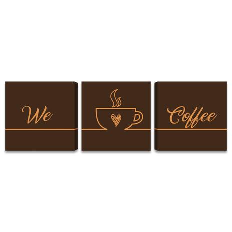 Quadros Grandes Cozinha Café We Love Coffe 3 Telas Canvas GD - Bimper Menor preço em Quadros Grandes Cozinha Café We Love Coffe 3 Telas Canvas GD - Bimper