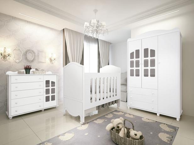 Menor preço em Quarto Bebê Classic Completo Branco com Colchão - Fenix