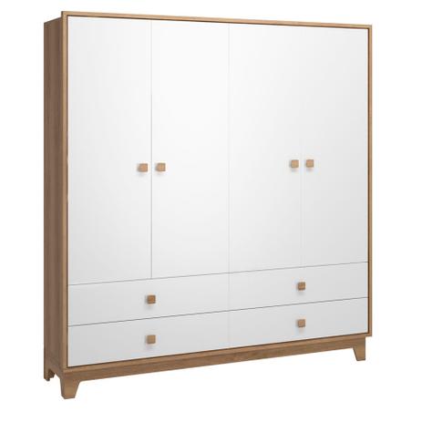 Menor preço em Quarto Bebê Completo Encanto Branco e Teca com Colchão - Fênix
