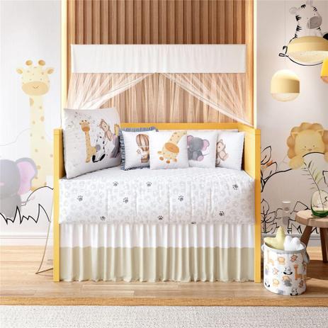 Quarto Bebê Safári Aquarela 18 Peças Estampa Grão de Gente Menor preço em Quarto Bebê Safári Aquarela 18 Peças Estampa Grão de Gente