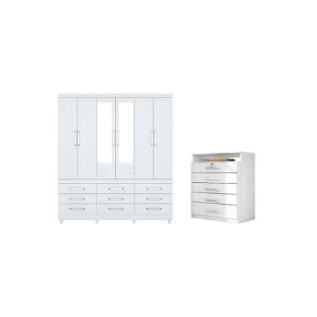 Quarto Casal Guarda Roupa Canadá e cômoda TriunfoBranco Demóbile - Demobile é boa?