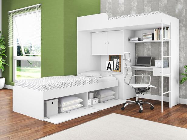Quarto Completo Solteiro Art In Móveis - Tókio Menor preço em Quarto Completo Solteiro Art In Móveis - Tókio