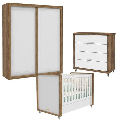 Quarto de Bebê 2 Portas Cômoda Gaveteiro Tutto New Branco Acetinado Teka Touch - Matic - Matic Moveis Menor preço em Quarto de Bebê 2 Portas Cômoda Gaveteiro Tutto New Branco Acetinado Teka Touch - Matic - Matic Moveis