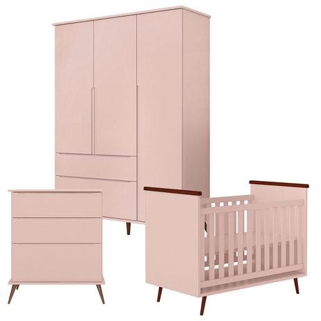 Quarto De Bebe Alice Com Comoda Gaveteiro Rosa Acetinado Phoenix Baby Quarto De Bebe Completo Magazine Luiza