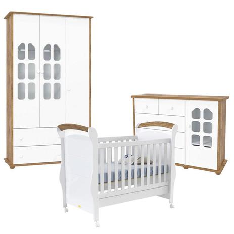 Quarto de Bebê Amore 3 Portas com Berço Fratelli Branco Acetinado Teka Touch Matic - Matic moveis Menor preço em Quarto de Bebê Amore 3 Portas com Berço Fratelli Branco Acetinado Teka Touch Matic - Matic moveis