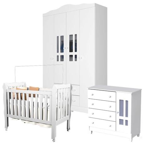 Quarto de Bebê Ariel 4 Portas com Berço Americano Lila Branco Brilho Carolina Móveis - Carolina baby Menor preço em Quarto de Bebê Ariel 4 Portas com Berço Americano Lila Branco Brilho Carolina Móveis - Carolina baby
