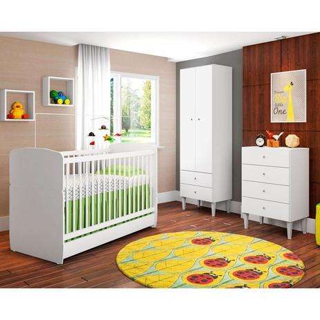 Quarto de Bebê com Berço Mini Cama Docinho CJ004 Branco - Art in Móveis Menor preço em Quarto de Bebê com Berço Mini Cama Docinho CJ004 Branco - Art in Móveis