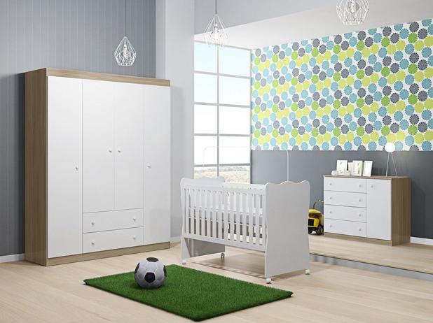 Quarto de Bebê com Guarda Roupa + Cômoda Helena + Berço 102 - Phoenix Baby Menor preço em Quarto de Bebê com Guarda Roupa + Cômoda Helena + Berço 102 - Phoenix Baby