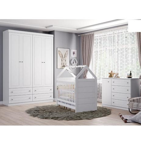 Quarto de Bebê Completo Americano Berço/Cômoda/Guarda Roupa - Branco - Henn  - Quarto de Bebê Completo - Magazine Luiza