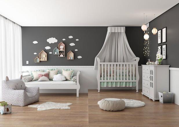 Quarto de Bebê Completo Branco Soft Bambini - Matic Móveis Menor preço em Quarto de Bebê Completo Branco Soft Bambini - Matic Móveis
